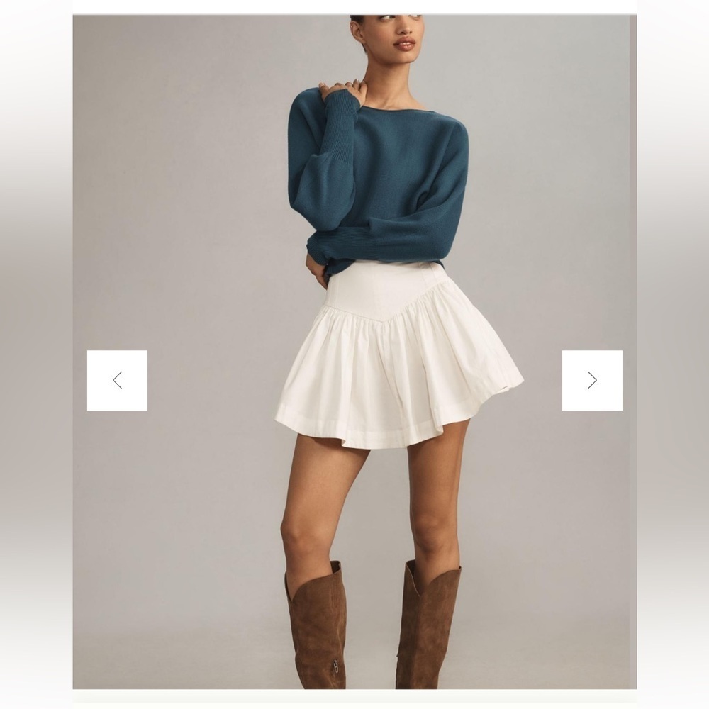 Anthropologie Modern Off-The-Shoulder Sweater TURQUOISE size L preloved